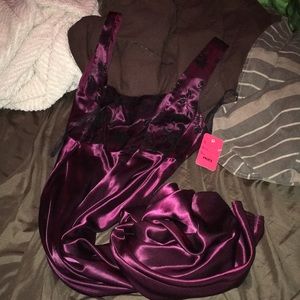 Real satin velvet decal rose color dress